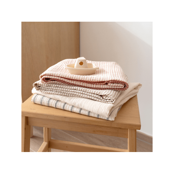 Bemini Deken Wieg 80x100 Tetra Tinny Stripe Carmin