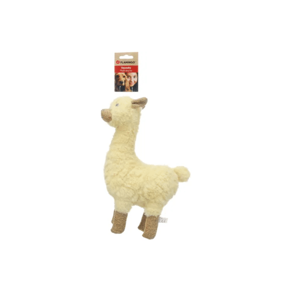 Flamingo Speelgoed Cino Alpaca Geel  14x22x34cm