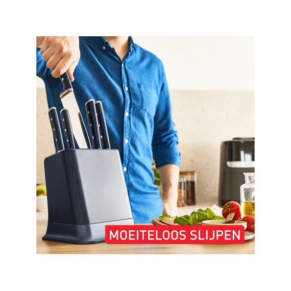 Tefal Eversharp Messenblok Gevuld 6-delig Met Geintegreerde Messenslijper