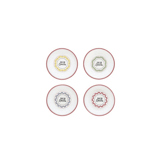 Set Van 4 Porseleinen Pastaborden Ø 20 Cm In Gekleurde Doos Pasta Lovers