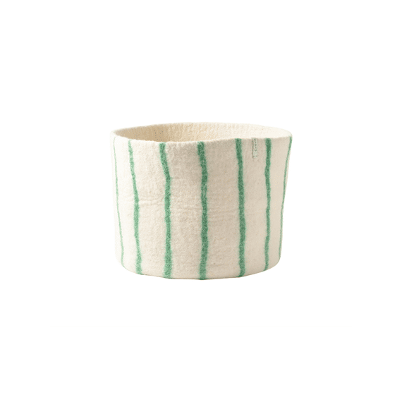 Aveva Wollen Mandje 25 Thin-stripes Green