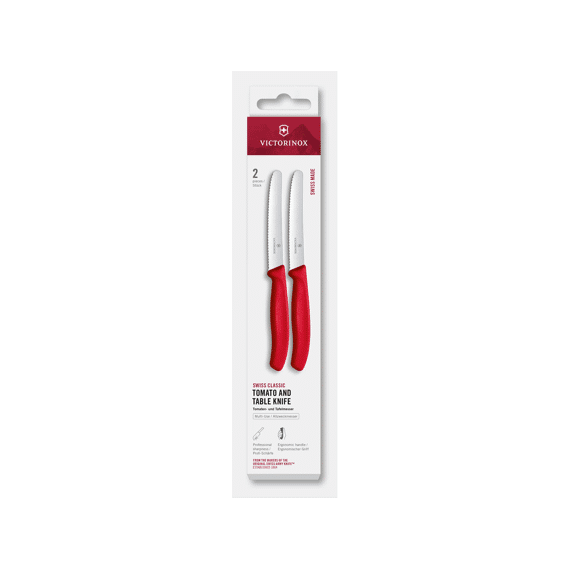 Victorinox Swiss Classic Tomato & Table Knife 2pcs 11cmwavyredblister