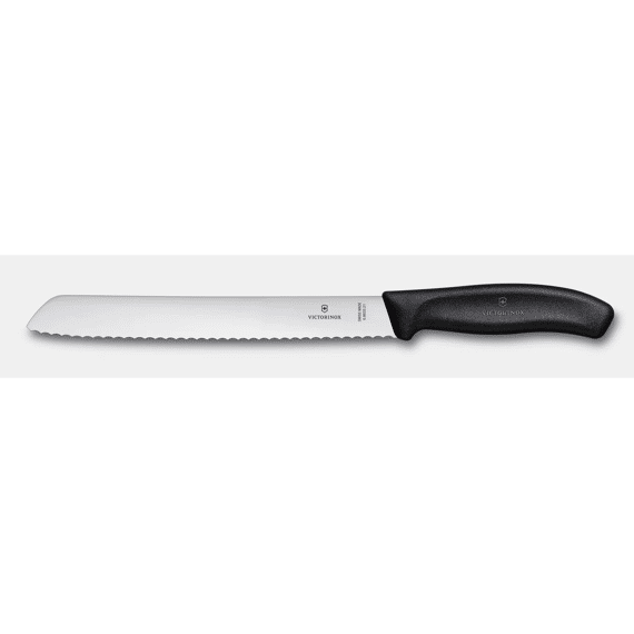 Victorinox Swiss Classic Broodmes 21cm Wavy Black Blister