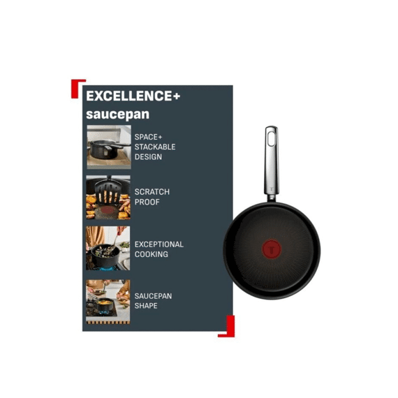 Tefal Excellence+ G3282343 Steelpan 18 Cm, Antiaanbakcoating, Inductie-compatibe