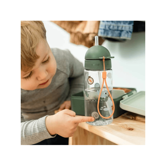Done By Deer Drinkfles Met Rietje Tiny Trails Green 350 Ml
