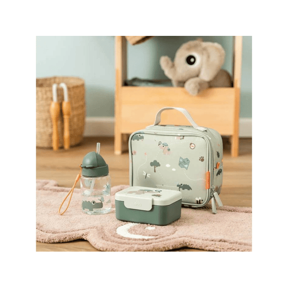 Done By Deer Tiny Lunchbox W/snack Picks Tiny Trails Green