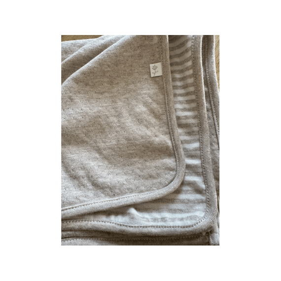 Living Nature Deken Luca Beige Gestreept 80x80cm