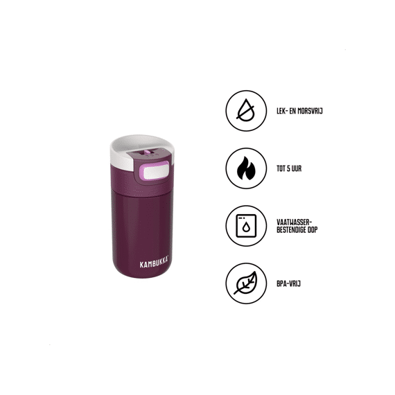 Kambukka Etna Koffie/thee 300ml Stainless Steel Insulated Cherry Lacquer