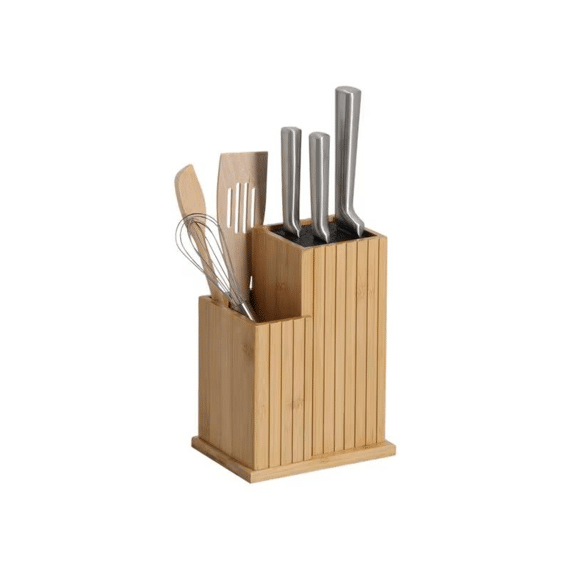 Messenblok Met Kookgereedschaphouder Bamboe/plastic 17.2x12.5x23.3cm