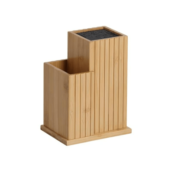 Messenblok Met Kookgereedschaphouder Bamboe/plastic 17.2x12.5x23.3cm