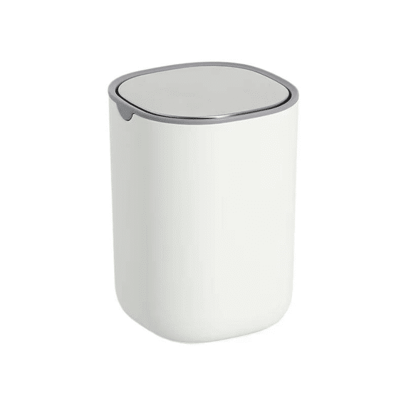 Tafelafvalemmer Plastic/rvs Wit 11.5x11.5x16cm