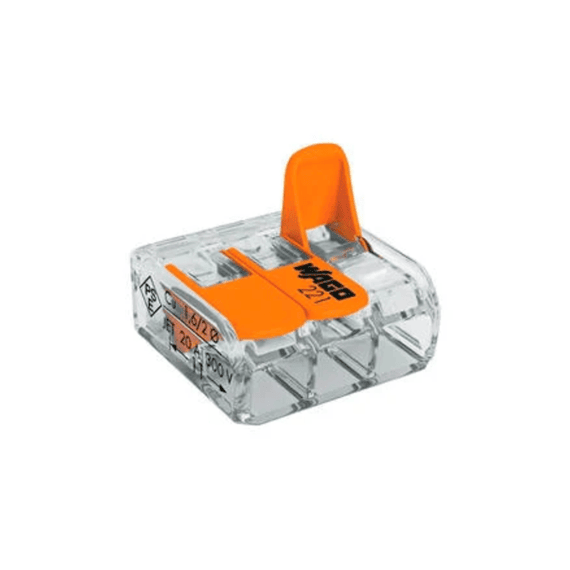 Wago Steekklem Hendel 3x 4mm Transparant