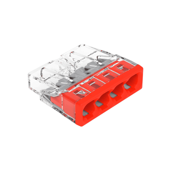 Wago Steekklem 4x 2.5mm Rood