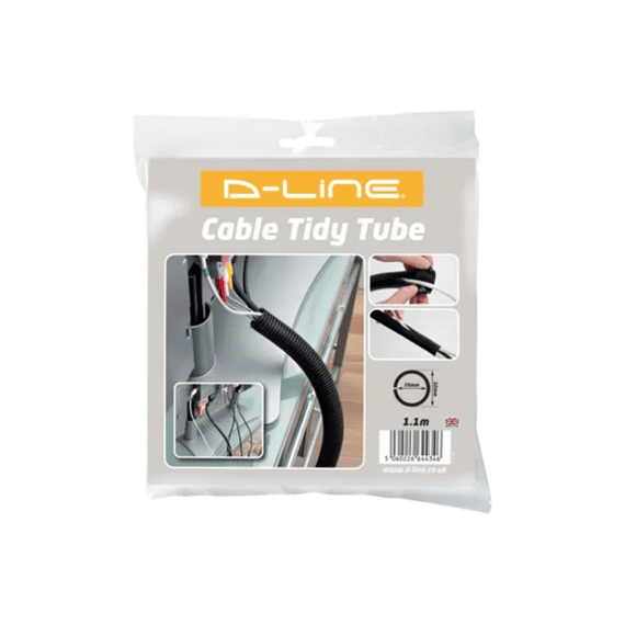 D-line Cable Tidy Tube 1.1m Zwart