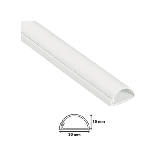 D-line Lijst Halve Cirkel 30x15 1m Wit