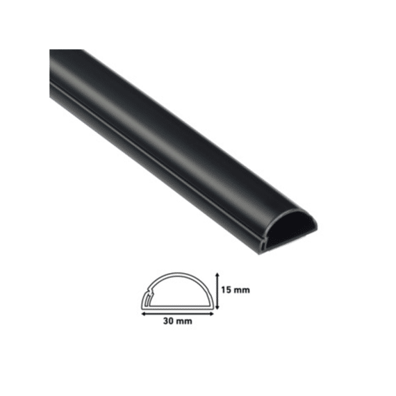 D-line Lijst Halve Cirkel 30x15 1m Zwart