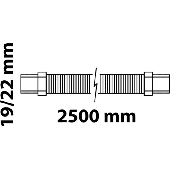 Kirchhoff Was Spiral-afvoerslang Met Ophanging, 2,5 M, Voor 3-4t Binnen Ø: 19 Mm-22 Mm