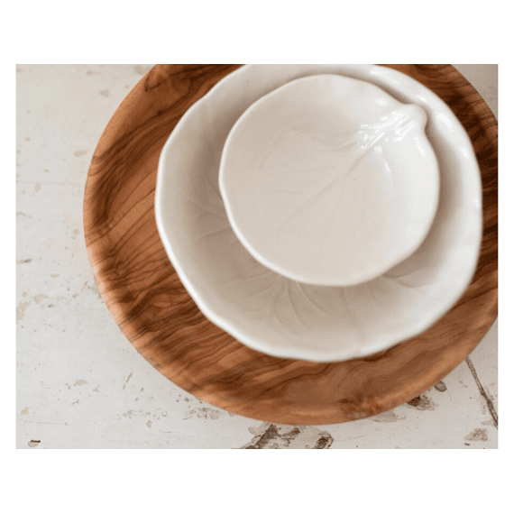 Koolblad Zoutbakje Ø8cm Wit