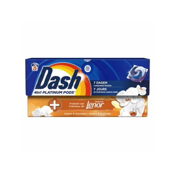 Dash Wasmiddel Tabs 4-in-1 Platinum Amber & Orchidee 26 Scoops/509.6g