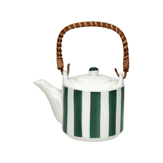 Mykonos Theepot Porselein Dia 10 X H 11,5 Cm Groen
