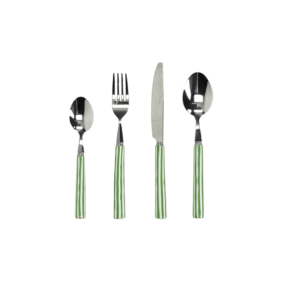 Dali Bestek Roestvrij Staal / Porcelain Groen Set/16