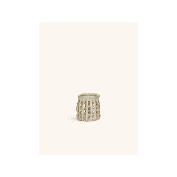 Nerida Windlicht Steengoed Dia 11 X H 11 Cm Beige