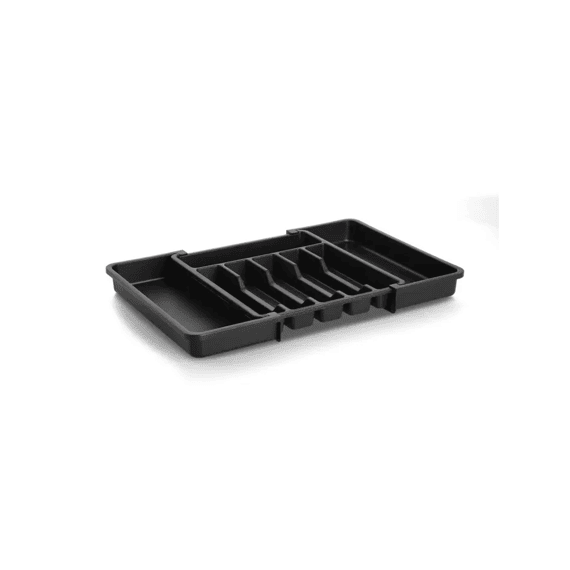 Zeller Bestekbak Uitschuifbaar Plastic Zwart 33.5-56.8x37.5x5.2cm