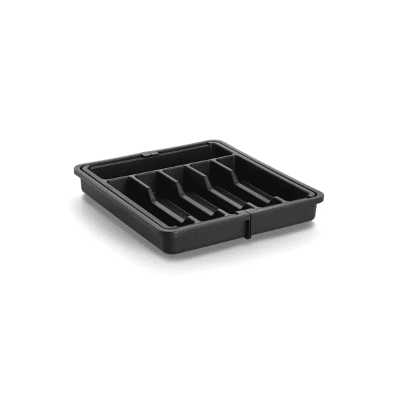 Zeller Bestekbak Uitschuifbaar Plastic Zwart 33.5-56.8x37.5x5.2cm