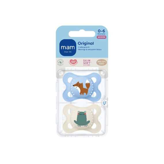 Mam Fopspeen Original Matt Silicone 0-6m Blue