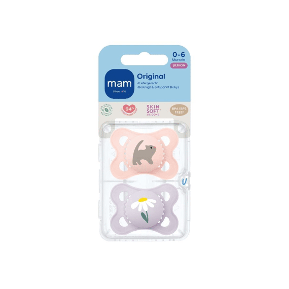 Mam Fopspeen Original Matt Silicone 0-6m Pink