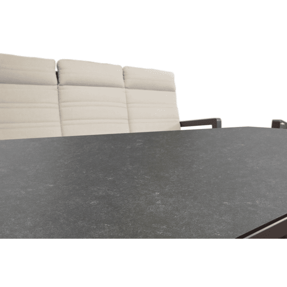 Valentina Verstelbare Lounge Set Alu 3-zit Met 2 Fauteuils En Anthraciet Tafel Beige Kussens