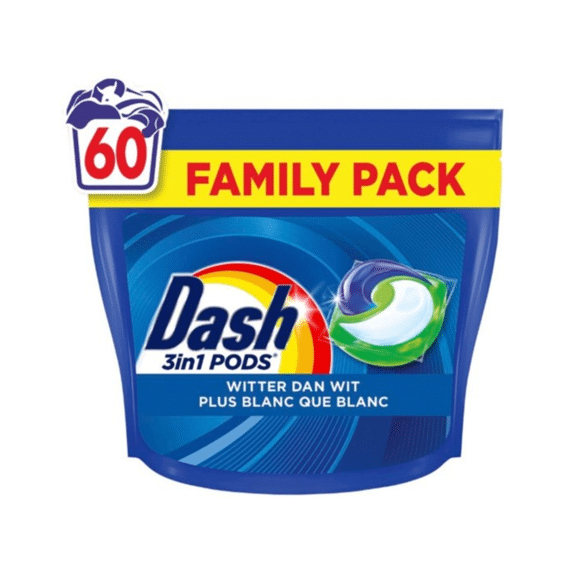 Dash Wasmiddel Tabs Regular White 60 Scoops