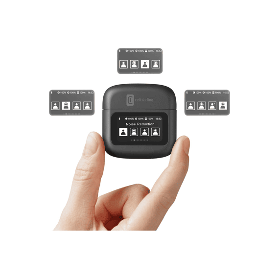 Cellularline Hush In Ear Hoofdtelefoon Met Bluetooth En Touch Display Zwart