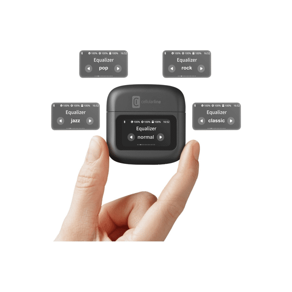 Cellularline Hush In Ear Hoofdtelefoon Met Bluetooth En Touch Display Zwart