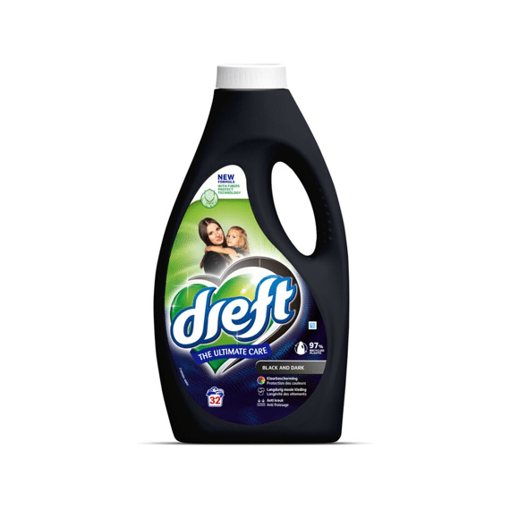 Dreft Wasmiddel Vloeibaar Ultimate Care Black 32 Scoops/1.44l