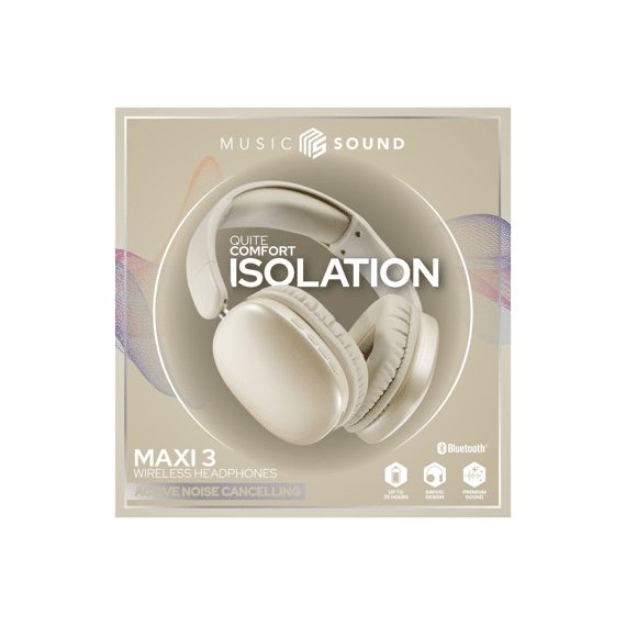 Music Sound Maxi 3 Hoofdtelefoon Over-ear Bluetooth Beige