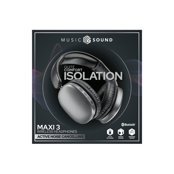 Music Sound Maxi 3 Hoofdtelefoon Over-ear Bluetooth Zwart