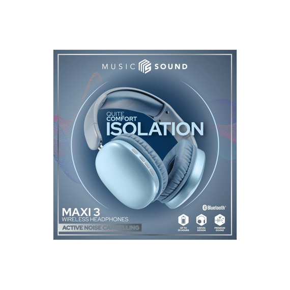 Music Sound Maxi 3 Hoofdtelefoon Over-ear Bluetooth Blauw