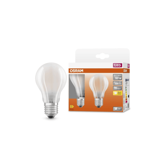 Led peerlamp mat  5.9w /827 E27 2 stuks