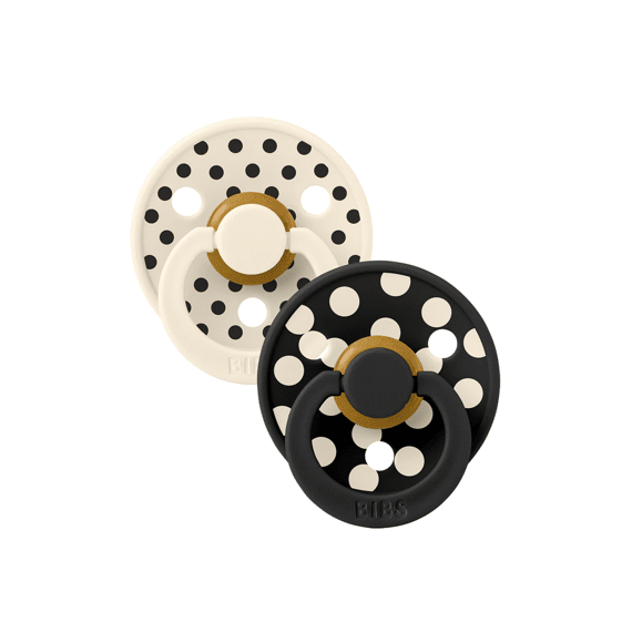 Bibs Fopspeen T1 0-6m Anatomisch Studio Duo Polka Black