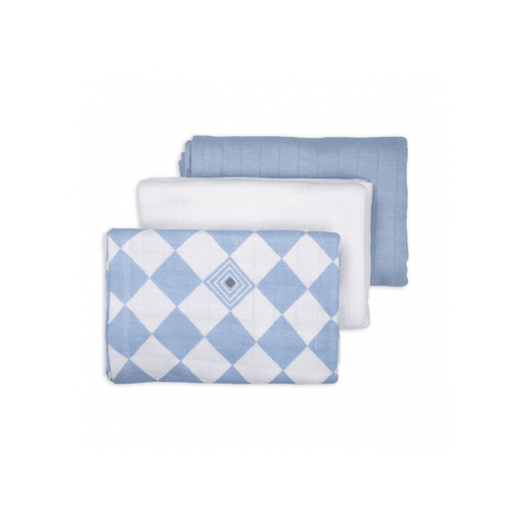 Lodger Tetradoeken 70x70 3-pack Solid Matcha Blue Fogg