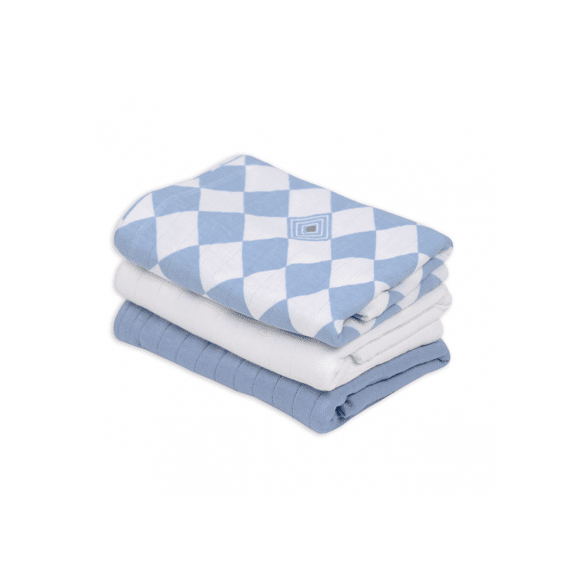 Lodger Tetradoeken 70x70 3-pack Solid Matcha Blue Fogg