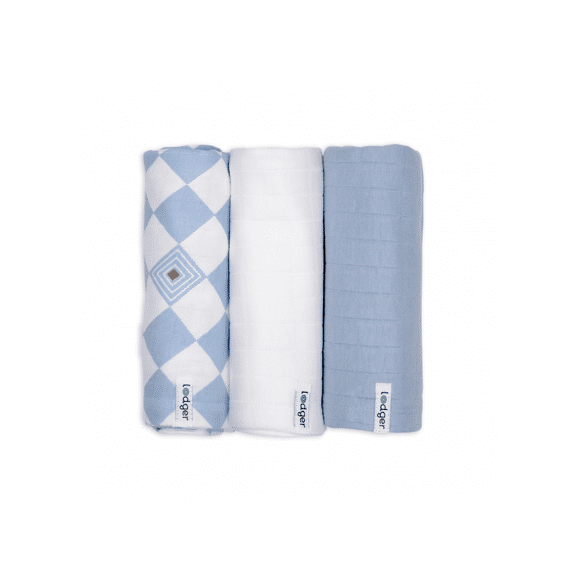 Lodger Tetradoeken 70x70 3-pack Solid Matcha Blue Fogg