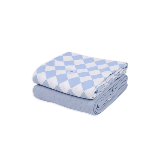 Lodger Tetradoeken 110x110 cm 2-pack Solid Matcha Blue Fog