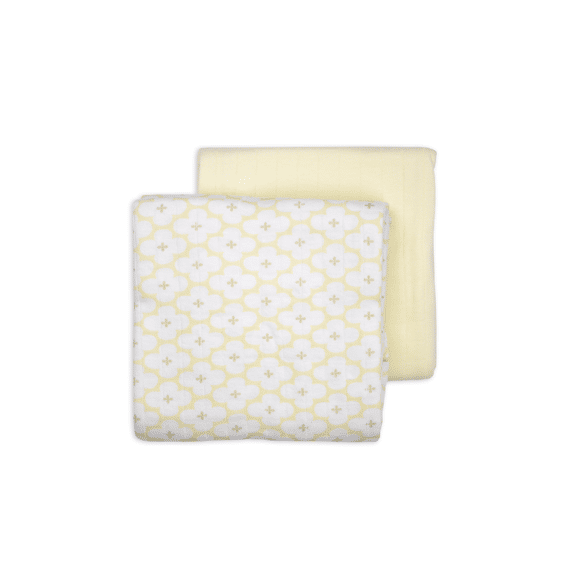 Lodger Tetradoeken 110x110 cm 2-pack Solid Matcha Peppermint/Blue Fog