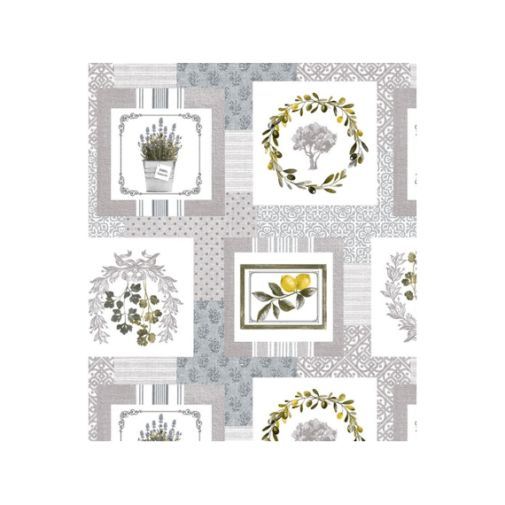 Finesse Bonita Feltex Toile Cirée 155cm Rond Saint Trop Grey