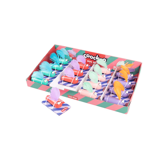 Duvo+ Kattenspeeltje Bug Me Not 6x2.4x5.5cm Gemengde Kleuren Assortiment Prijs Per Stuk