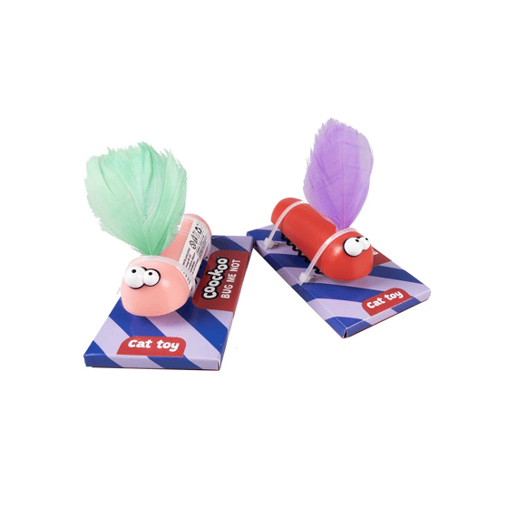 Duvo+ Kattenspeeltje Bug Me Not 6x2.4x5.5cm Gemengde Kleuren Assortiment Prijs Per Stuk