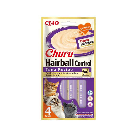 Ciao Churu Hairball Control Tonijn 4x14g