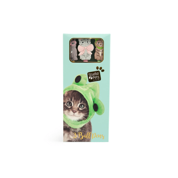 Studio Pets Pennen 3 Stuks Europese Korthaar, Franse Bulldog, Maine Coon
